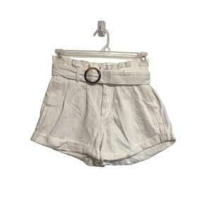 Peach Love California Shorts Denim White With Built in Belt Womens Size Medium